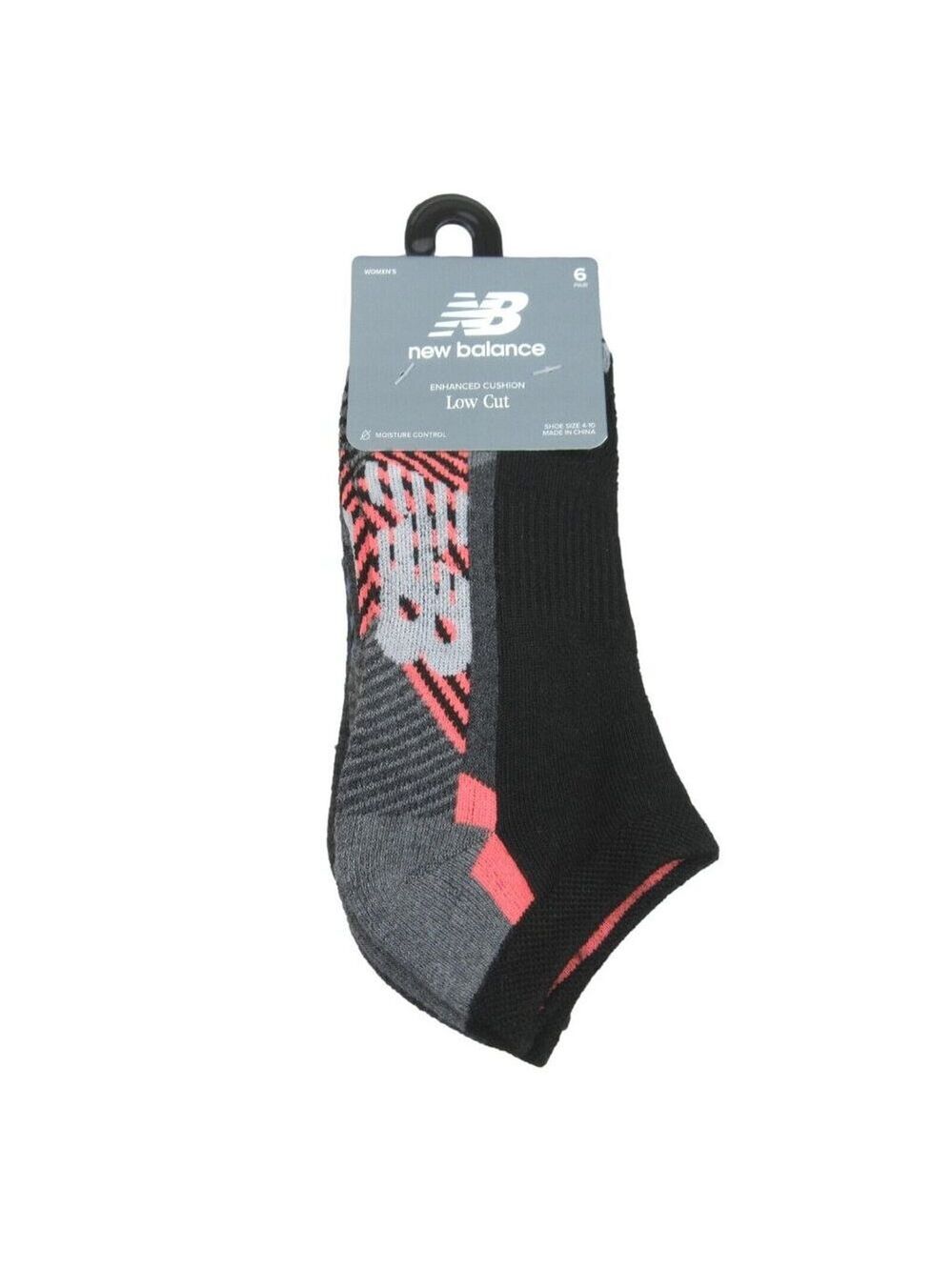 New Balance Enhanced Cushion Low Cut Socks Womens Size (4-10) 6 Pairs Pack NEW